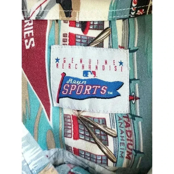 Reyn Spooner Anaheim Angels MLB 2002 World Series Hawaiian Shirt XXL Rayon - Picture 5 of 8